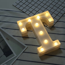 Load image into Gallery viewer, Luminous LED Letter Night Light Creative 26 English Alphabet Number Battery Lamp Romantic Wedding Party Decoration